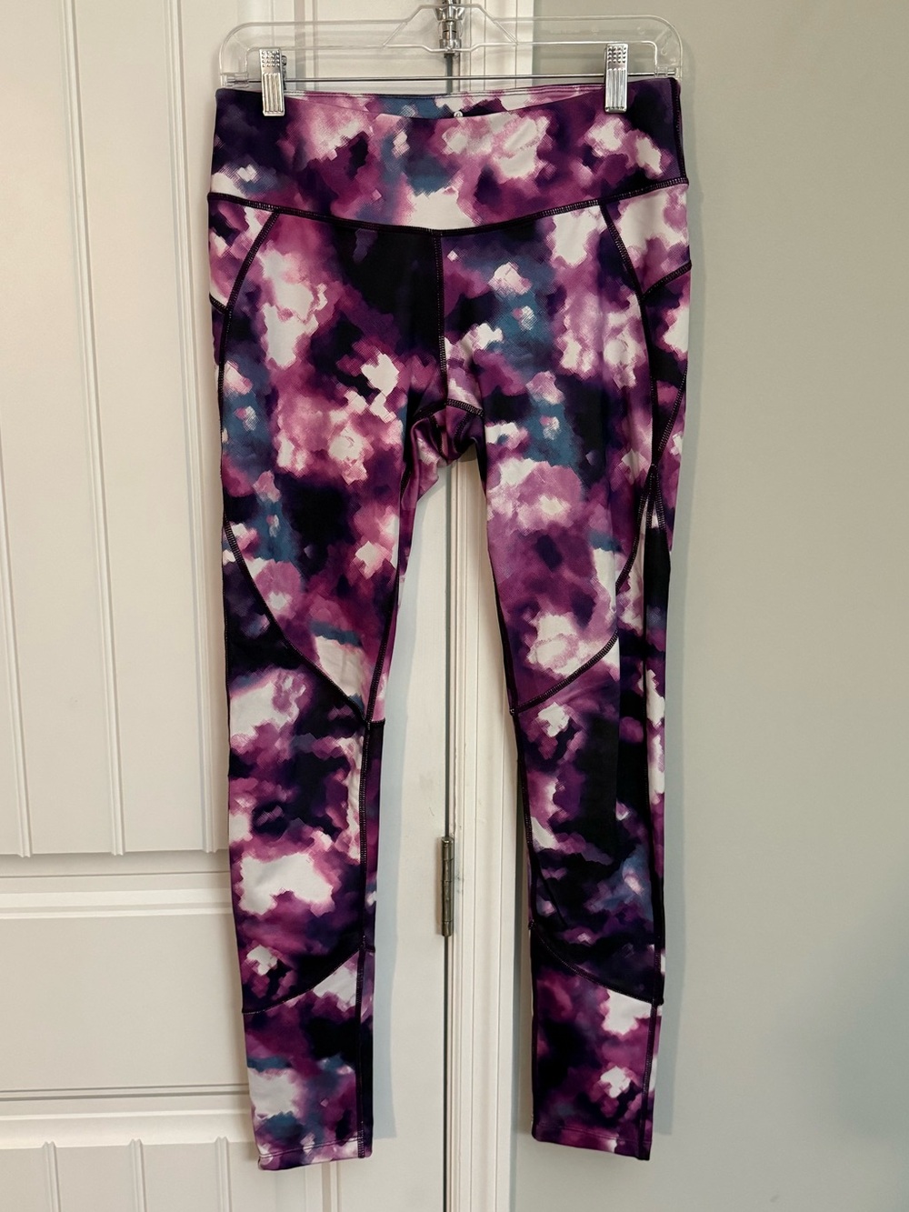 Apana Purple Multi-Cloud Print Girls' Leggings (37 inches long)